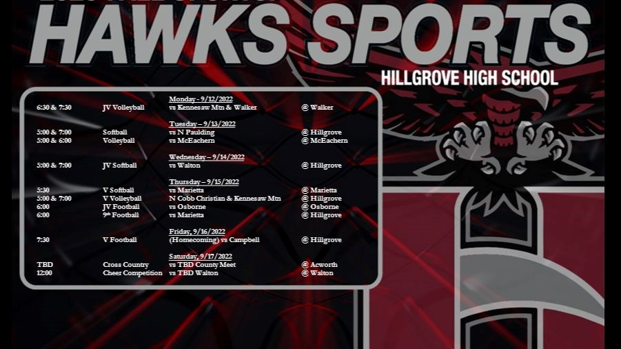 Hillgrove Sports for the week of September 12-17, 2022